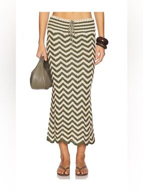 Agua Bendita Mira Midi Skirt NWT